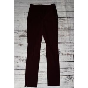 Athleta Wander Slim Ankle Pants Womens 0 Burgundy Ankle Slit Side Zip‎ Stretch